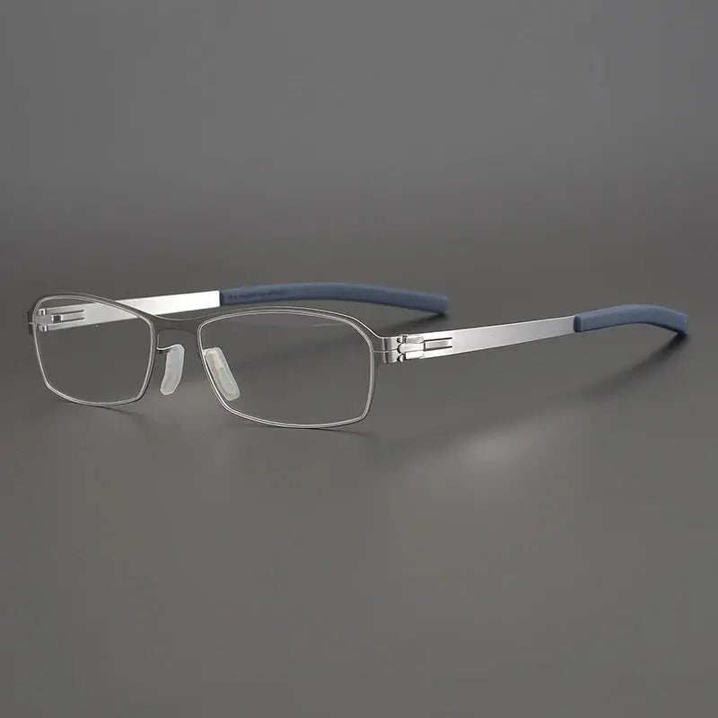 Unisex Square Semi-Rimless Stainless Steel Prescription Glasses 49006 — view 4 | Rx Spectacle