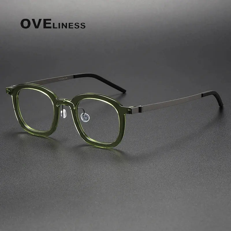 Unisex Square Full Rim Titanium Prescription Glasses 1050 — view 10 | Rx Spectacle
