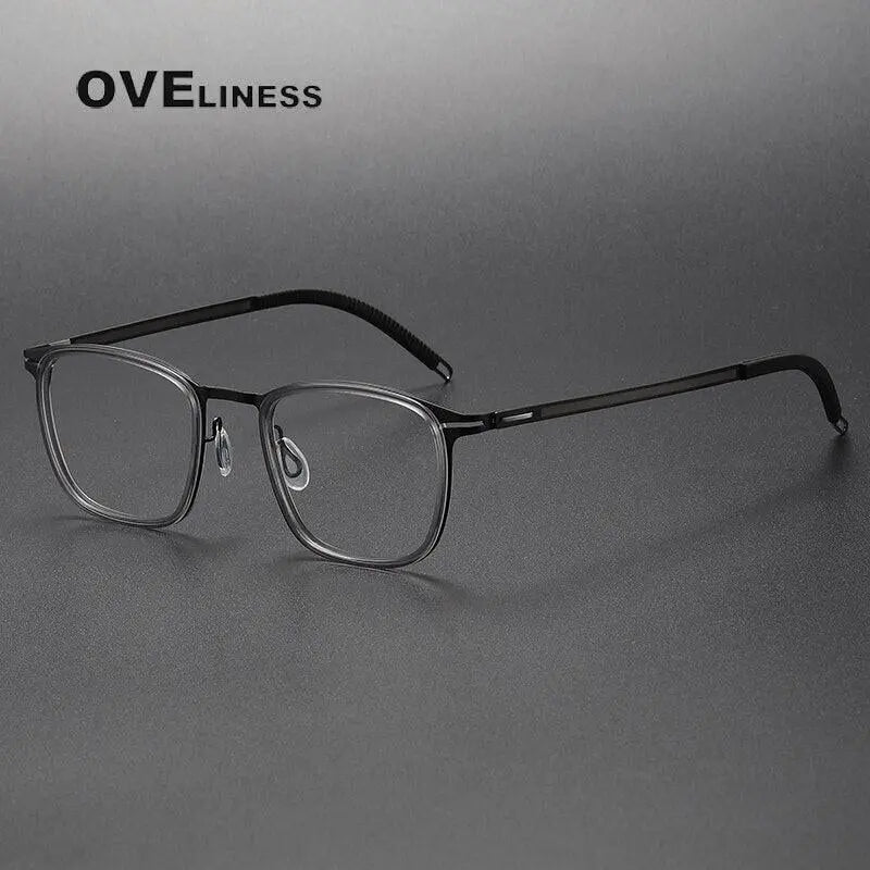 Unisex Square Full Rim Titanium Screwless Prescription Glasses 8202315 — view 4 | Rx Spectacle