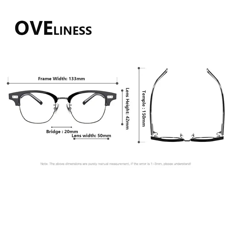 Women's Square Full Rim Titanium Prescription Glasses 369197 — view 2 | Rx Spectacle