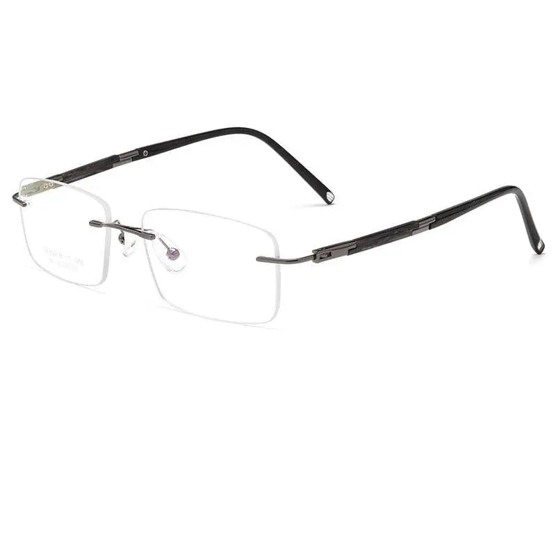 Men's Square Rimless Titanium Prescription Glasses Z9WK — view 2 | Rx Spectacle