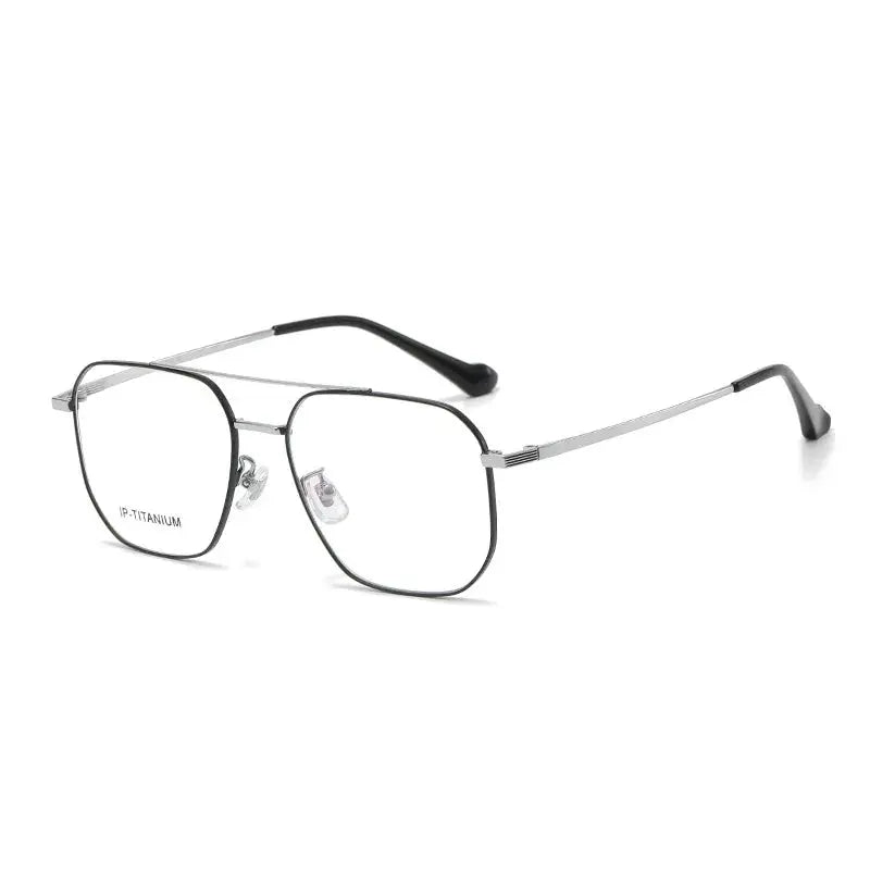 Unisex Square Full Rim Alloy Double Bridge Prescription Glasses 98434 — view 5 | Rx Spectacle