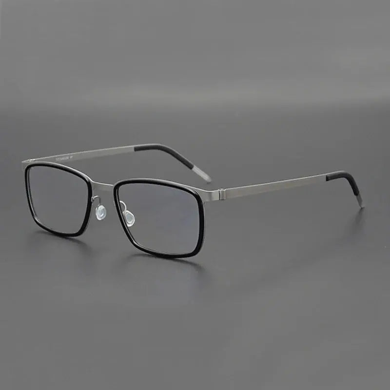 Unisex Rectangular Full Rim Titanium Prescription Glasses 9711 — view 5 | Rx Spectacle