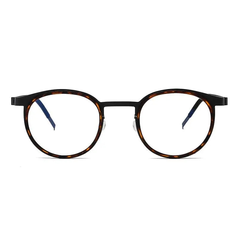 Unisex Round Full Rim Titanium Prescription Glasses 9704 — view 11 | Rx Spectacle