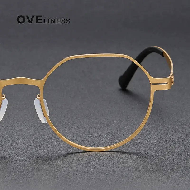 Unisex Round Full Rim Titanium Prescription Glasses 80992 — view 3 | Rx Spectacle