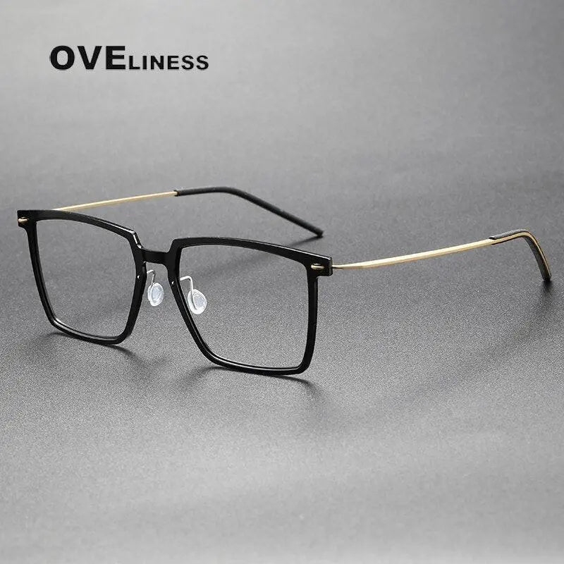 Unisex Square Full Rim Titanium Prescription Glasses — view 6 | Rx Spectacle