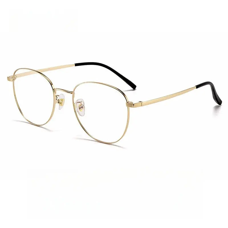 Unisex Oval Full Rim Titanium Prescription Glasses Y8901 — view 10 | Rx Spectacle