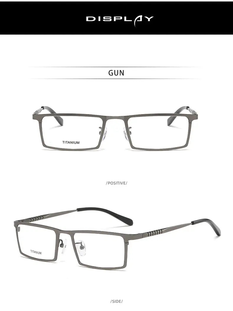 Men's Square Full Rim Titanium Prescription Glasses P8808 — view 20 | Rx Spectacle