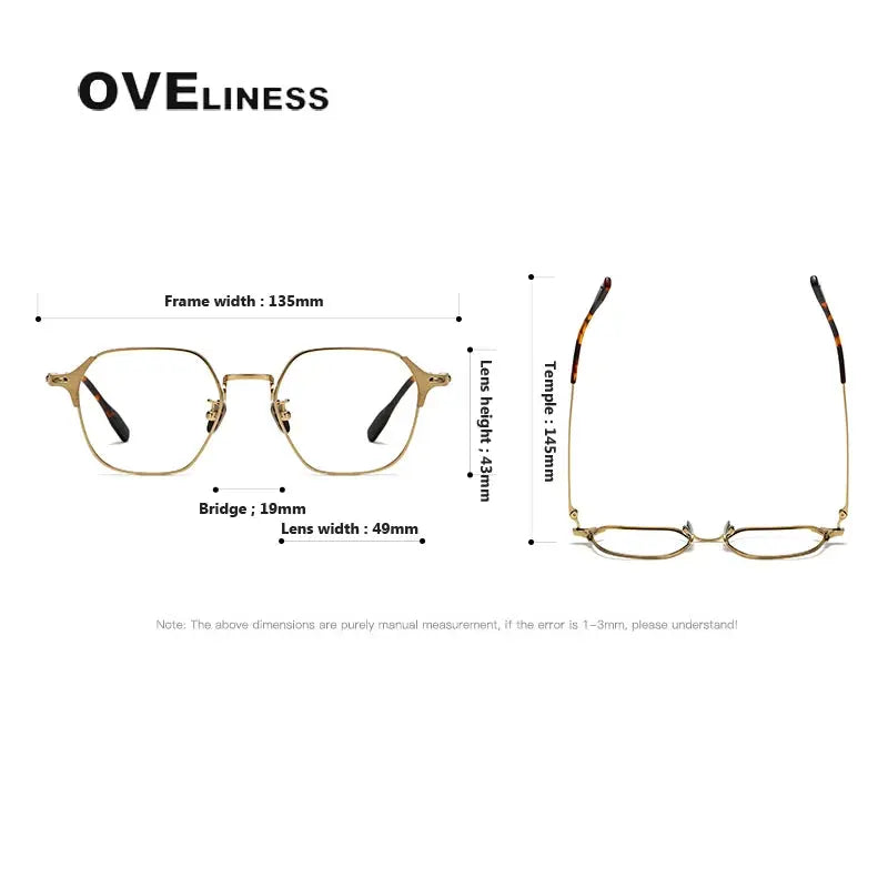 Women's Oval Full Rim Titanium Flat Top Prescription Glasses 301010 — view 2 | Rx Spectacle