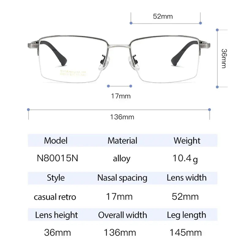 Women's Square Full Rim Alloy Prescription Glasses 8001500 — view 2 | Rx Spectacle