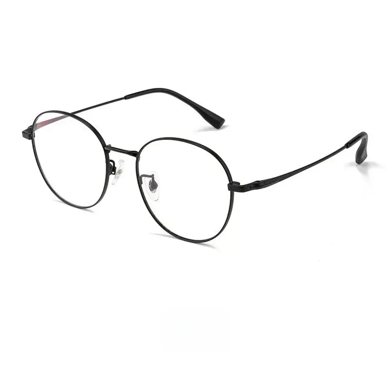 Women's Round Full Rim Titanium Prescription Glasses 88002 — view 5 | Rx Spectacle