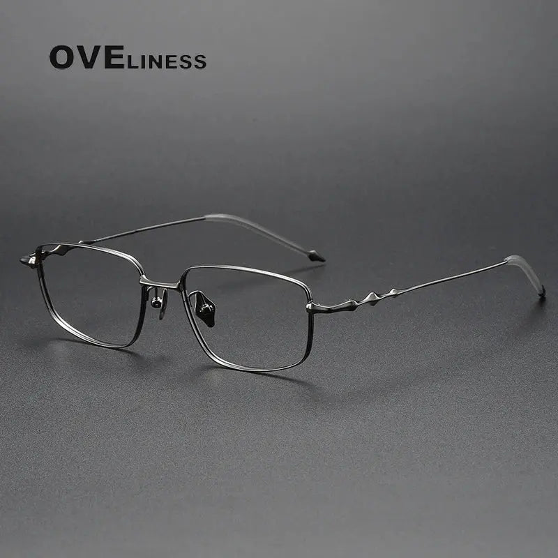 Unisex Polygon Full Rim Titanium Prescription Glasses 145185 — view 5 | Rx Spectacle