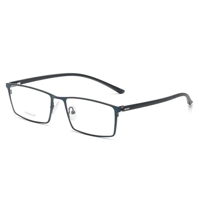 Unisex Square Full Rim Titanium Prescription Glasses P9850 — view 11 | Rx Spectacle