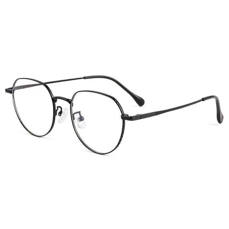 Men's Round Full Rim Titanium Prescription Glasses K5056bsf — view 6 | Rx Spectacle