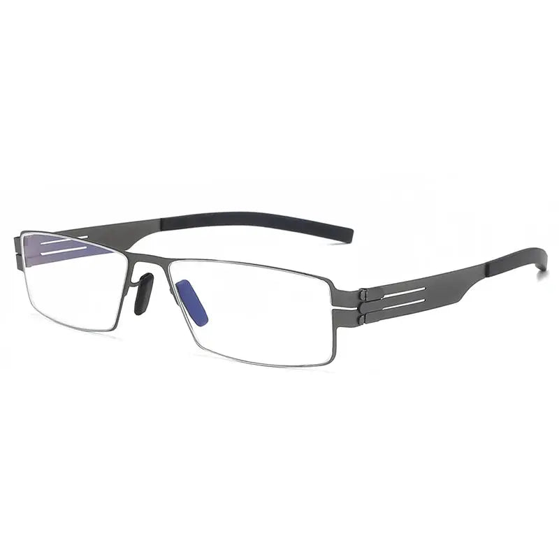 Unisex Square Full Rim Stainless Steel Prescription Glasses Ib005 — view 8 | Rx Spectacle