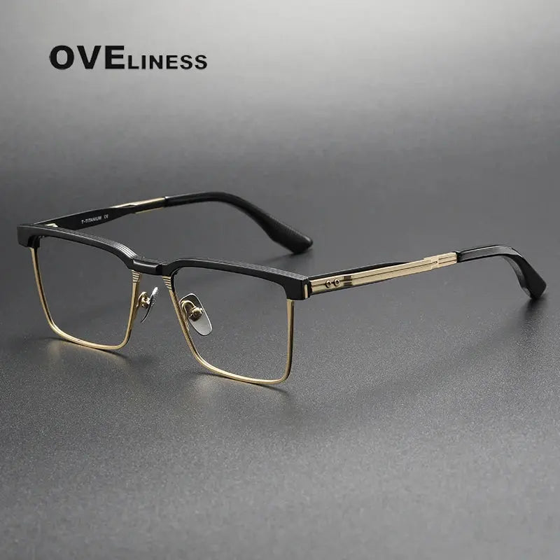 Unisex Square Full Rim Titanium Prescription Glasses 369137 — view 5 | Rx Spectacle