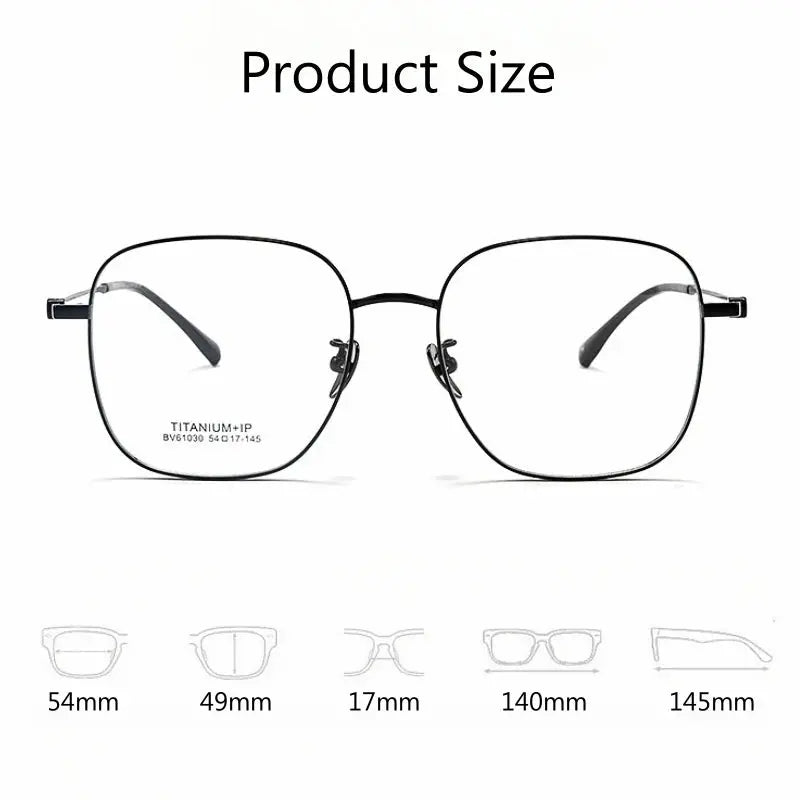 Unisex Square Full Rim Titanium Prescription Glasses 61030 — view 2 | Rx Spectacle