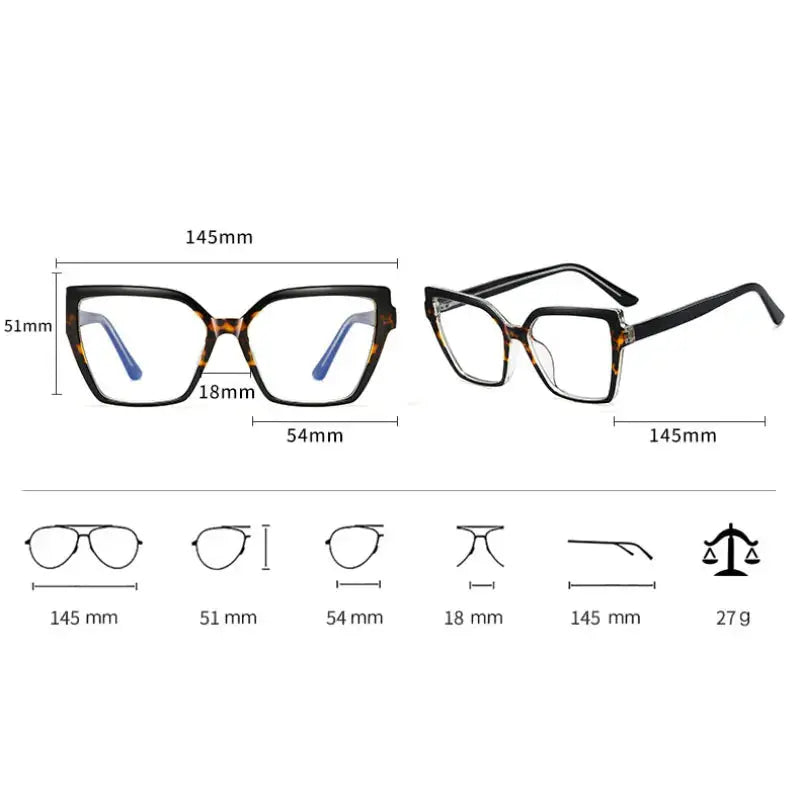 Women's Cat Eye Full Rim TR90 Prescription Glasses 795931 — view 2 | Rx Spectacle