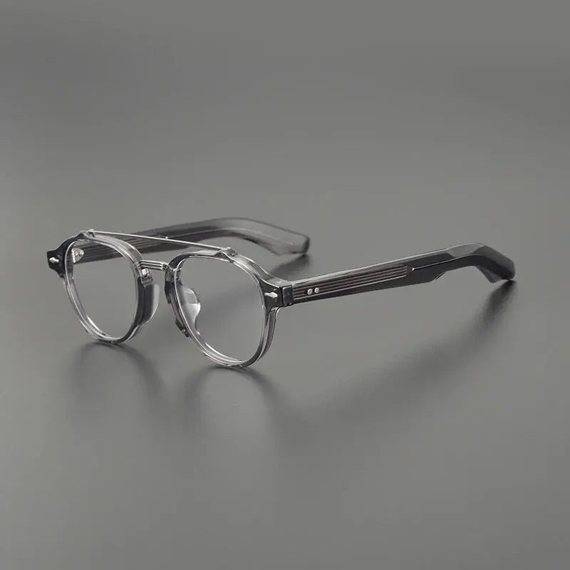 Unisex Round Full Rim Acetate Double Bridge Prescription Glasses 68rx — view 5 | Rx Spectacle