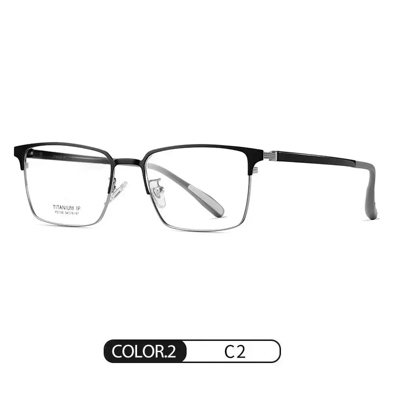 Unisex Square Full Rim Titanium Prescription Glasses 51105 — view 4 | Rx Spectacle