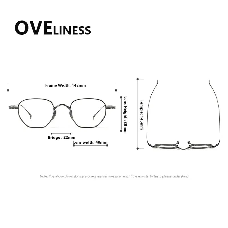Men's Polygon Full Rim Titanium Prescription Glasses 29919 — view 2 | Rx Spectacle