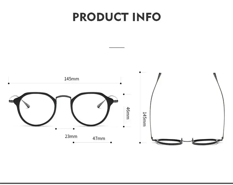 Unisex Round Full Rim Titanium Prescription Glasses 361113 — view 2 | Rx Spectacle