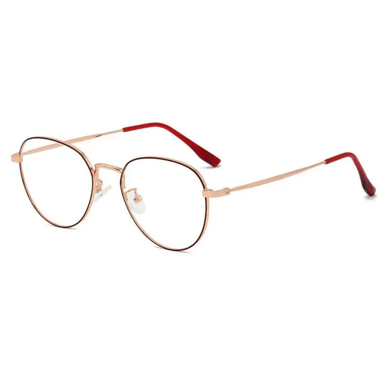 Women's Round Full Rim Alloy Prescription Glasses L2092 — view 5 | Rx Spectacle