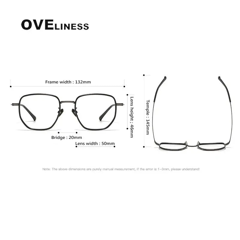 Women's Polygon Full Rim Titanium Prescription Glasses 928512 — view 2 | Rx Spectacle