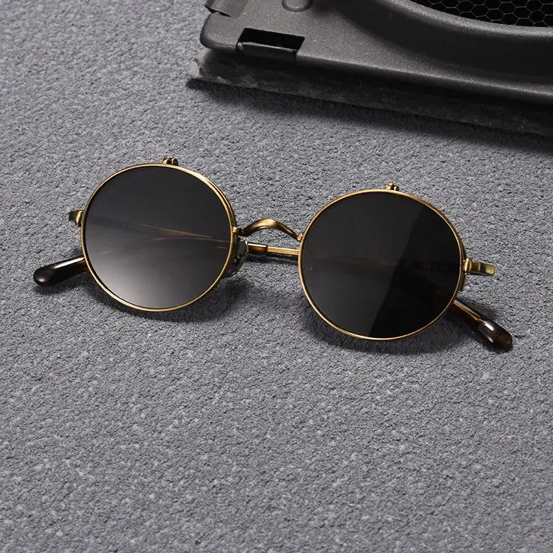 Unisex Round Semi-Rimless Titanium Prescription Glasses K54 — view 7 | Rx Spectacle