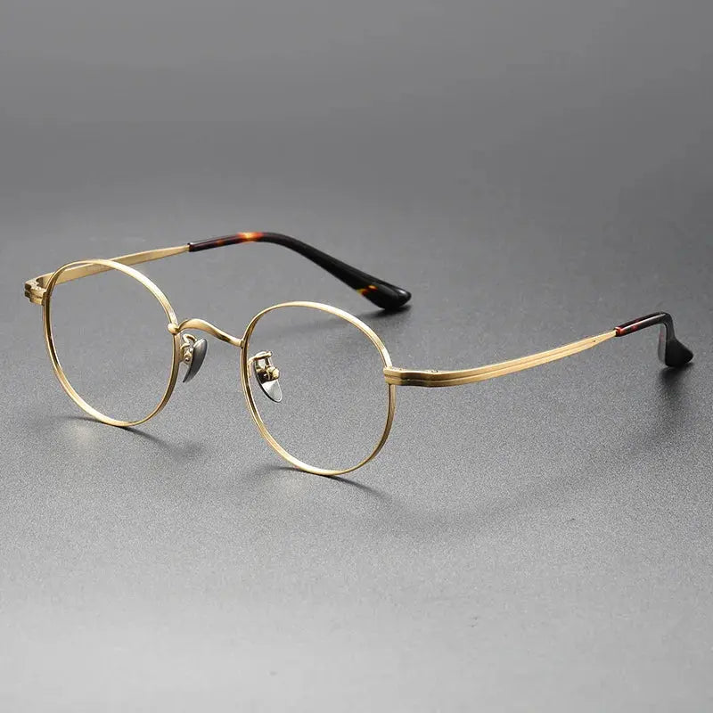Women's Round Full Rim Titanium Prescription Glasses 8803 — view 6 | Rx Spectacle