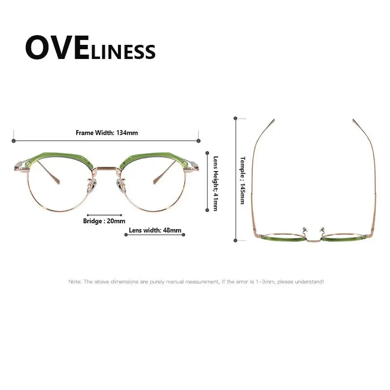 Women's Oval Full Rim Titanium Flat Top Prescription Glasses 739903 — view 2 | Rx Spectacle