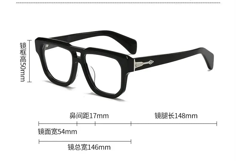 Unisex Browline Full Rim Acetate Double Bridge Prescription Glasses 44304 — view 2 | Rx Spectacle