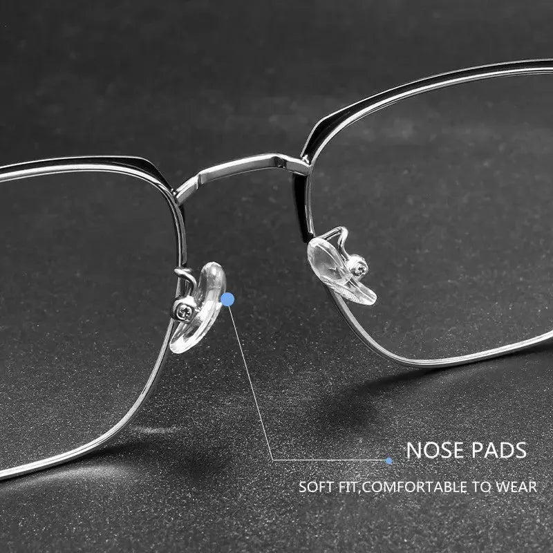 Unisex Square Full Rim Titanium Reading Glasses 6120 — view 4 | Rx Spectacle