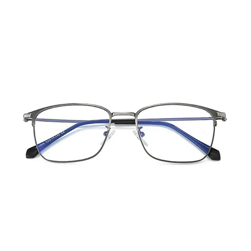 Unisex Square Full Rim Stainless Steel Reading Glasses 101905 — view 6 | Rx Spectacle