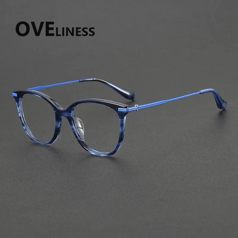 Women's Oval Full Rim Titanium Prescription Glasses 90005 — view 6 | Rx Spectacle
