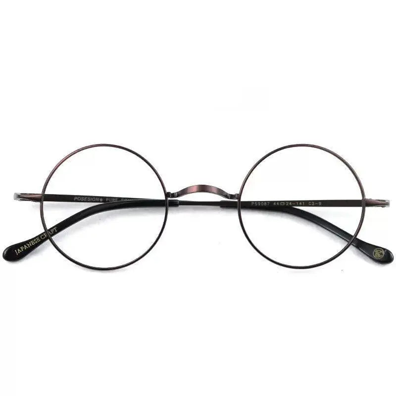 Unisex Round Full Rim Titanium Prescription Glasses — view 3 | Rx Spectacle