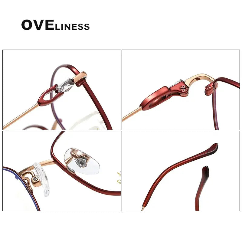 Women's Oval Full Rim Titanium Prescription Glasses 196004 — view 4 | Rx Spectacle