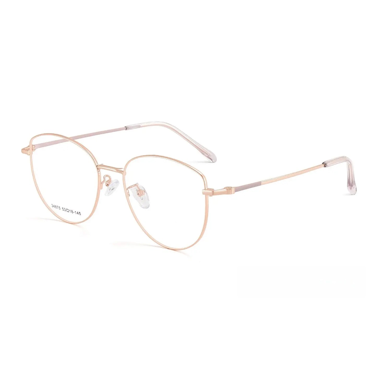 Women's Cat Eye Full Rim Alloy Prescription Glasses 34875 — view 4 | Rx Spectacle