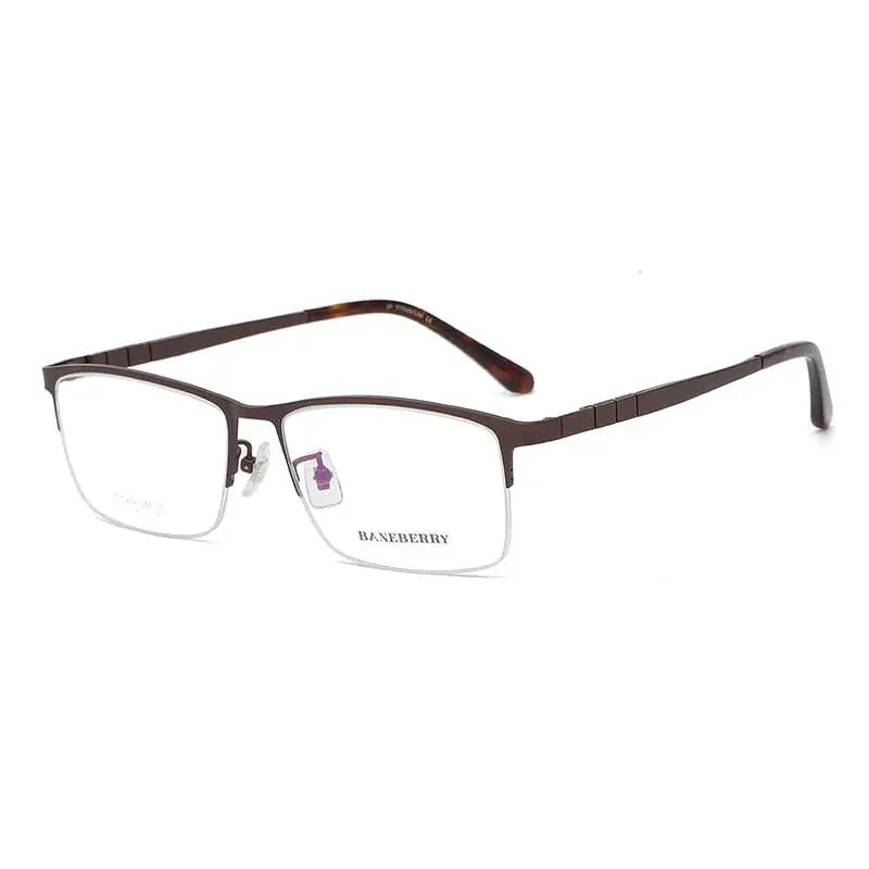 Unisex Rectangular Semi-Rimless Titanium Prescription Glasses 71111 — view 3 | Rx Spectacle