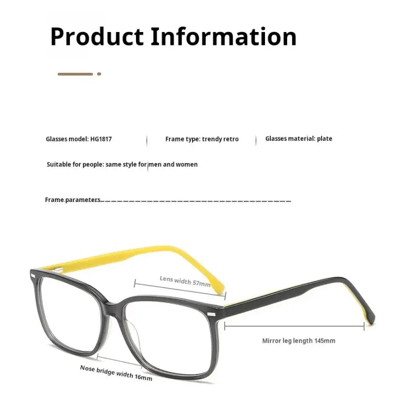 Unisex Square Full Rim Acetate Prescription Glasses 71817 — view 2 | Rx Spectacle