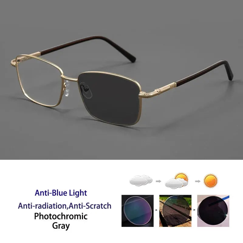 Women's Square Full Rim Alloy Reading Glasses 77021 — view 7 | Rx Spectacle