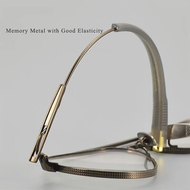 Men's Square Full Rim Titanium Double Bridge Prescription Glasses Hlsa-101 — view 9 | Rx Spectacle