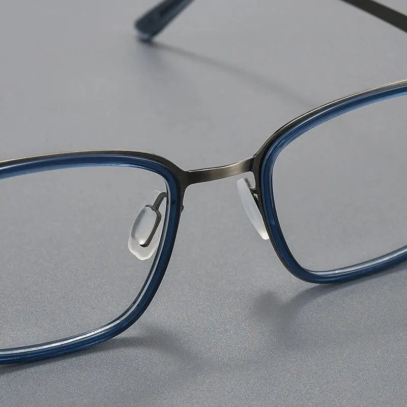 Unisex Square Full Rim Titanium Prescription Glasses Y7910 — view 6 | Rx Spectacle