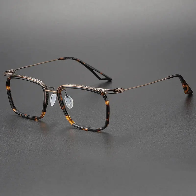 Unisex Square Full Rim Titanium Prescription Glasses 80863 — view 6 | Rx Spectacle