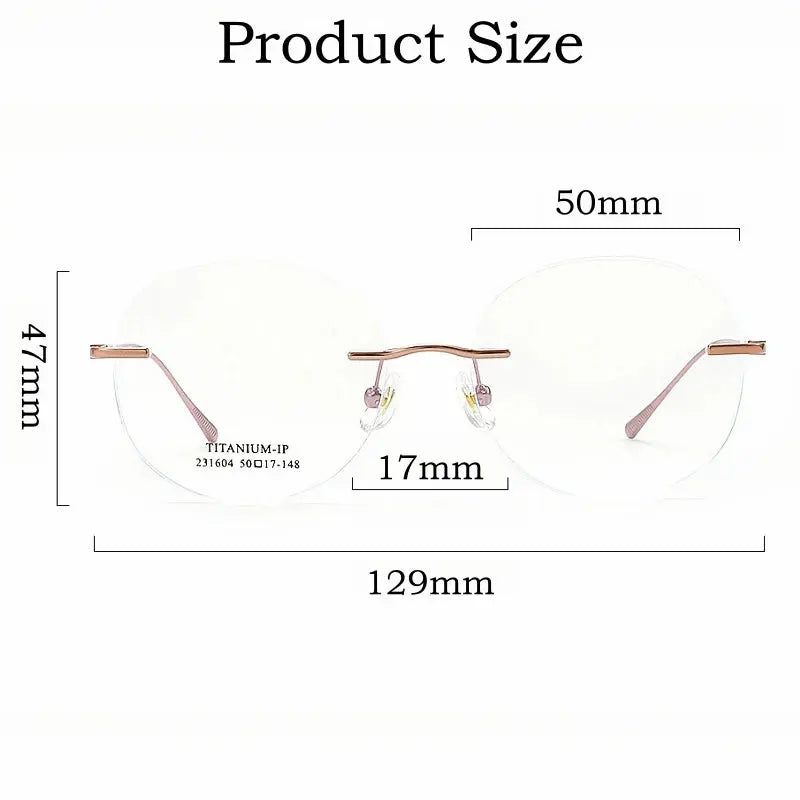 Unisex Round Rimless Titanium Prescription Glasses 231604Wk — view 3 | Rx Spectacle