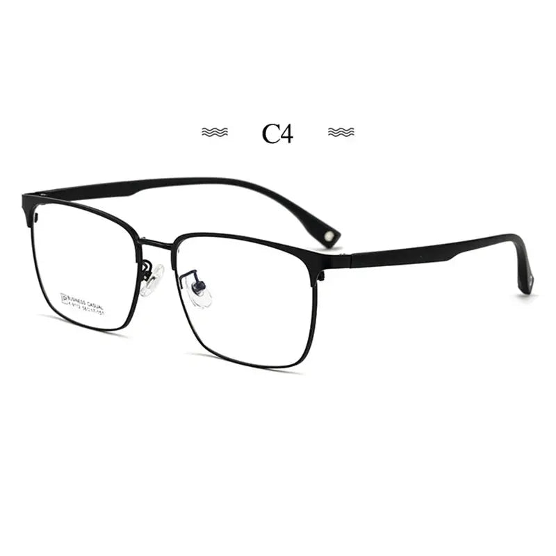 Men's Square Full Rim Titanium Oversized Prescription Glasses 91124 — view 3 | Rx Spectacle