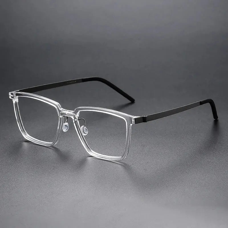 Unisex Square Full Rim Titanium Oversized Prescription Glasses D844 — view 9 | Rx Spectacle