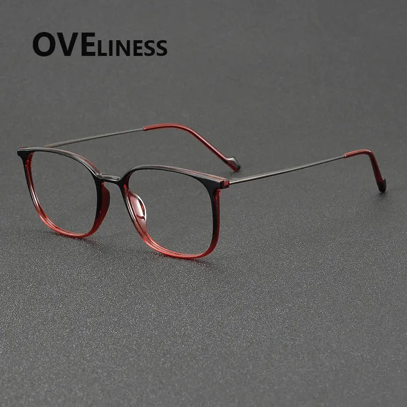 Women's Square Full Rim Titanium Prescription Glasses 922345 — view 6 | Rx Spectacle