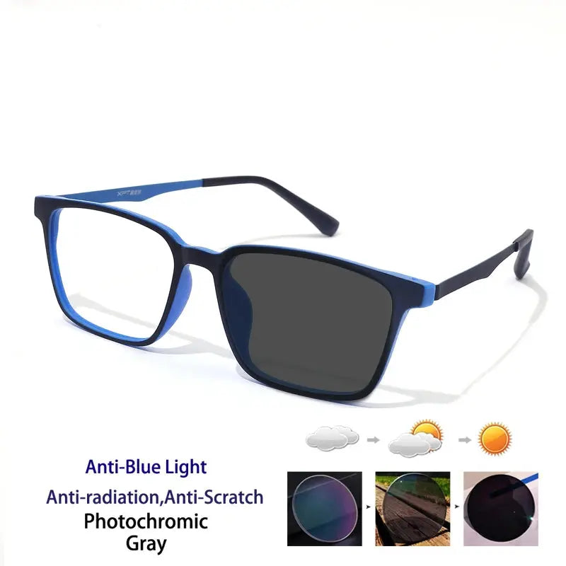 Unisex Square Full Rim Titanium Reading Glasses 722009 — view 4 | Rx Spectacle