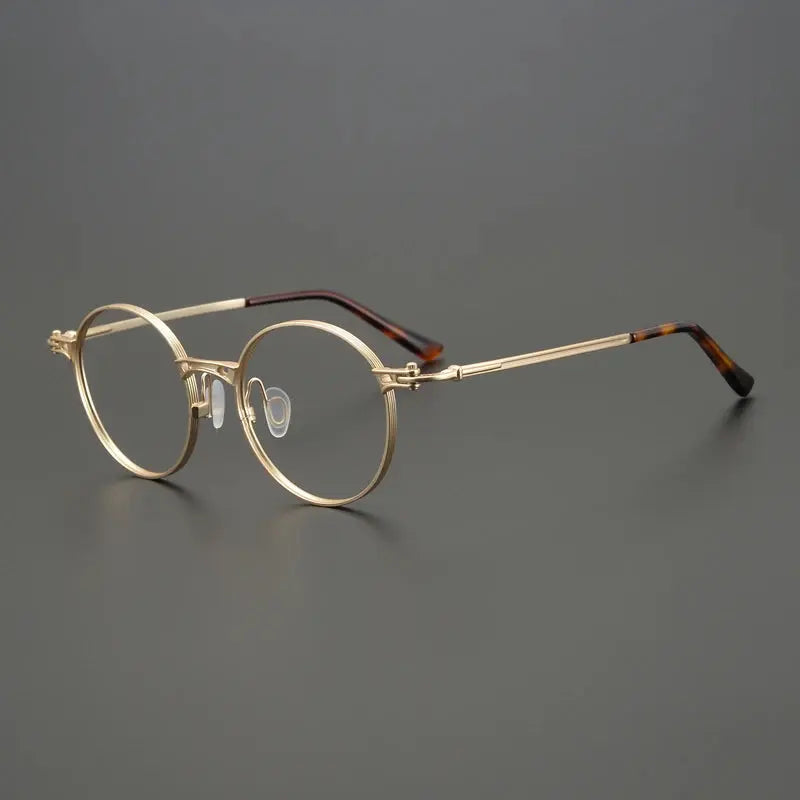 Men's Round Full Rim Titanium Oversized Prescription Glasses 75891 — view 4 | Rx Spectacle